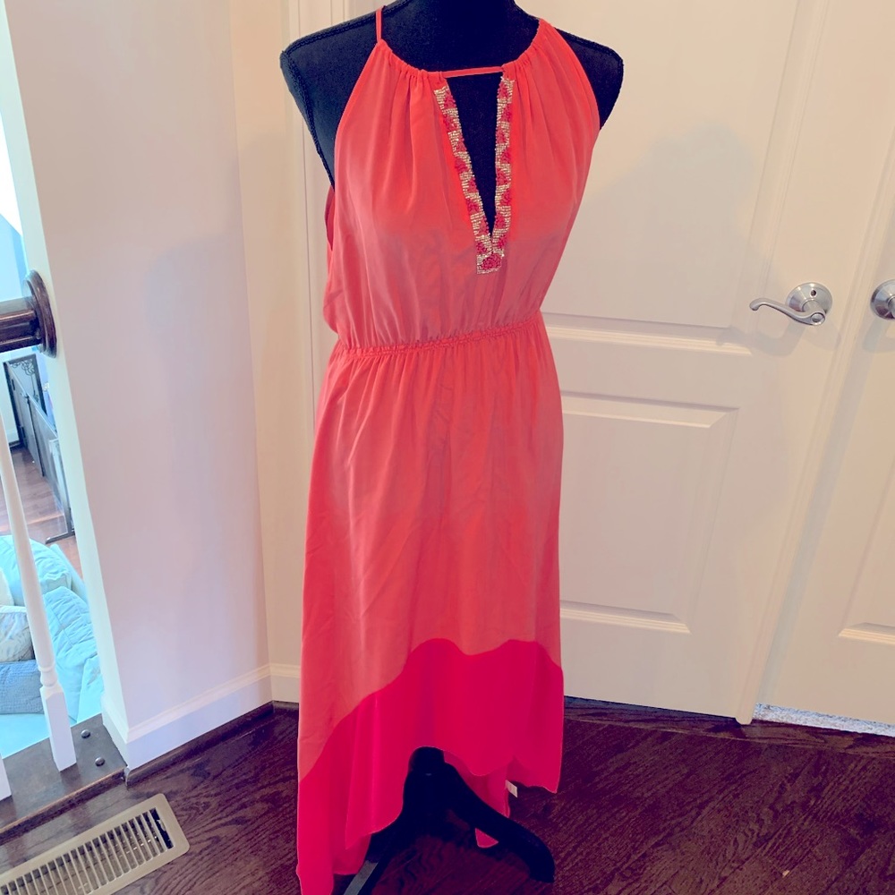 Chelsea flower pink beaded maxi Dress